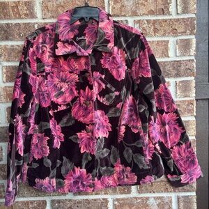 Caribbean Joe velvet floral Pink Jacket